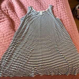 Navy and white striped dress from H and M